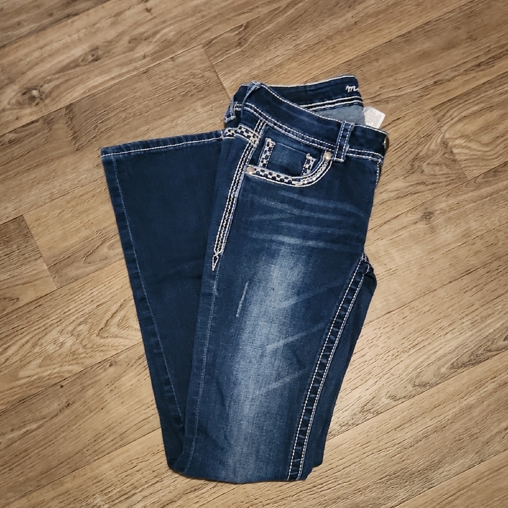 Maurices KickBoot Jeans with Contrast Stitching and Fading